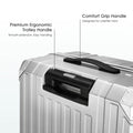 Silver suitcase top grip with comfortable ergonomic trolley handle