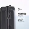 Hard-shell trolley luggage side with combination lock panel and reinforced shell