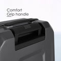 Hard-shell polycarbonate trolley luggage top grip handle with textured handhold