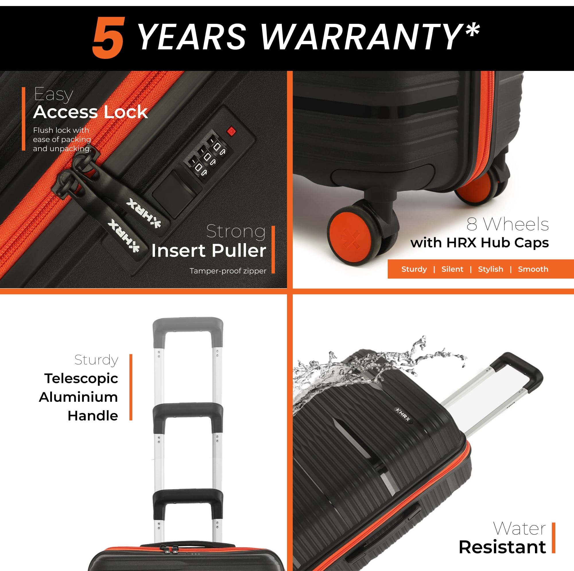HRX by Hrithik Roshan Large Check-in Suitcase (75 cm) 8 Wheels - Zanzibar