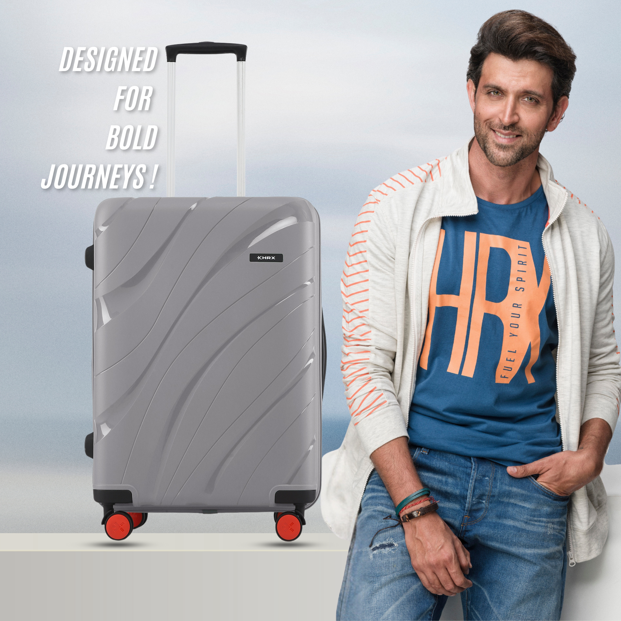 HRX by Hrithik Roshan Medium Check-in Suitcase (65 cm) 8 Wheels - Madrid