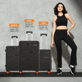 3-piece hard-shell luggage set with telescopic handles and 8-wheel base, dark finish