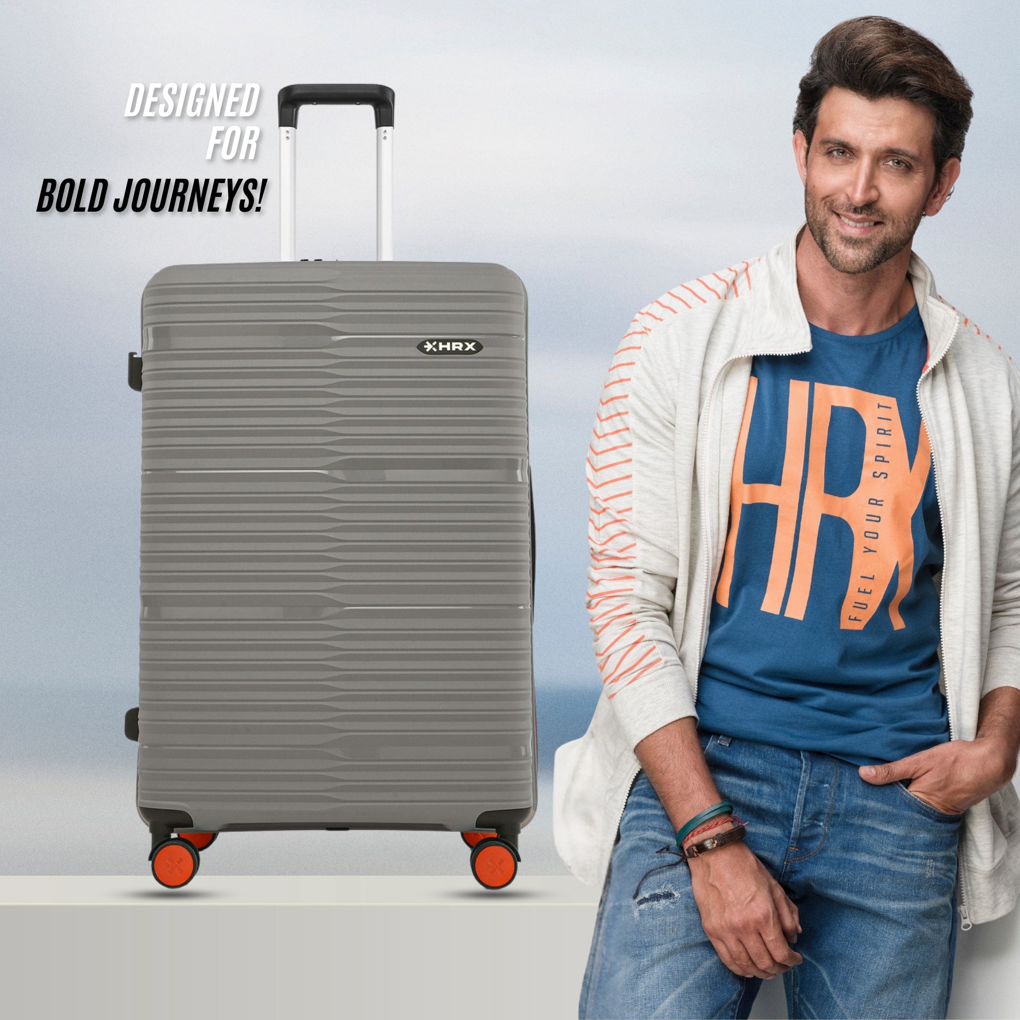 HRX by Hrithik Roshan Large Check-in Suitcase (75 cm) 8 Wheels - Zanzibar