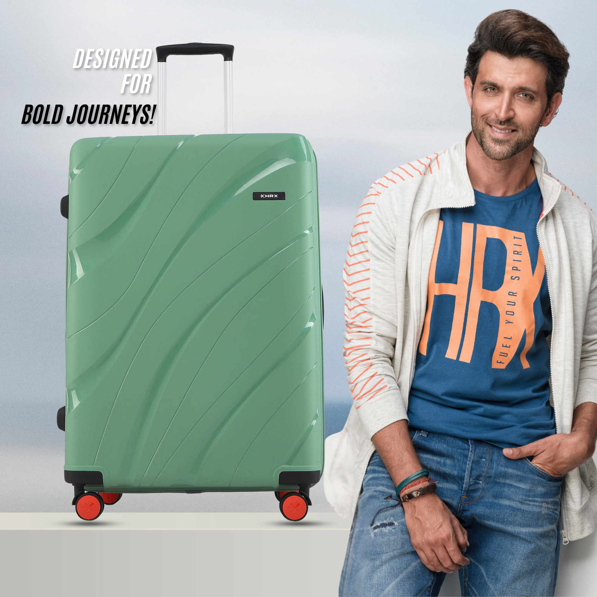 HRX by Hrithik Roshan Hard Body Set of 3 Luggage 8 Wheels - Madrid