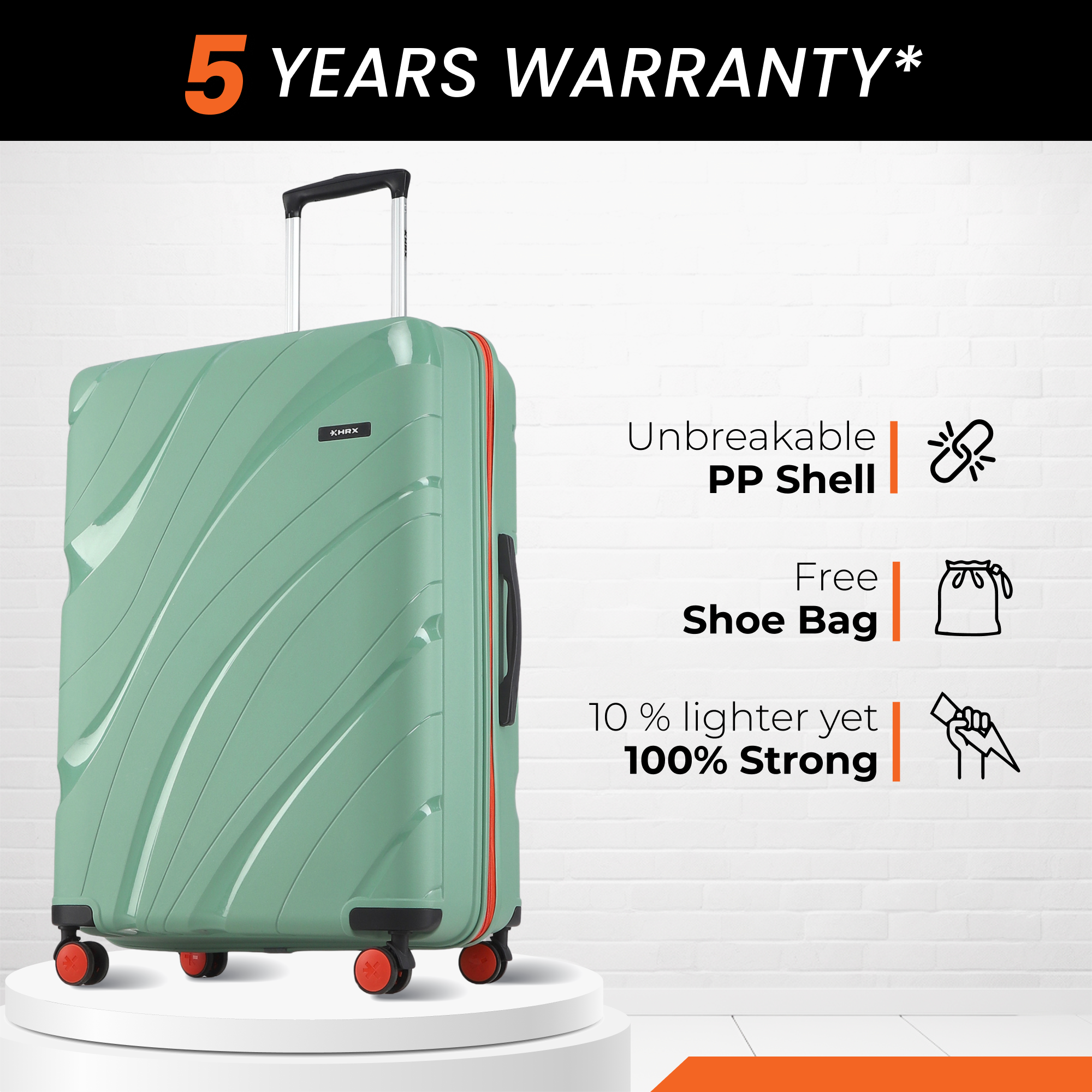 HRX by Hrithik Roshan Hard Body Set of 3 Luggage 8 Wheels - Madrid