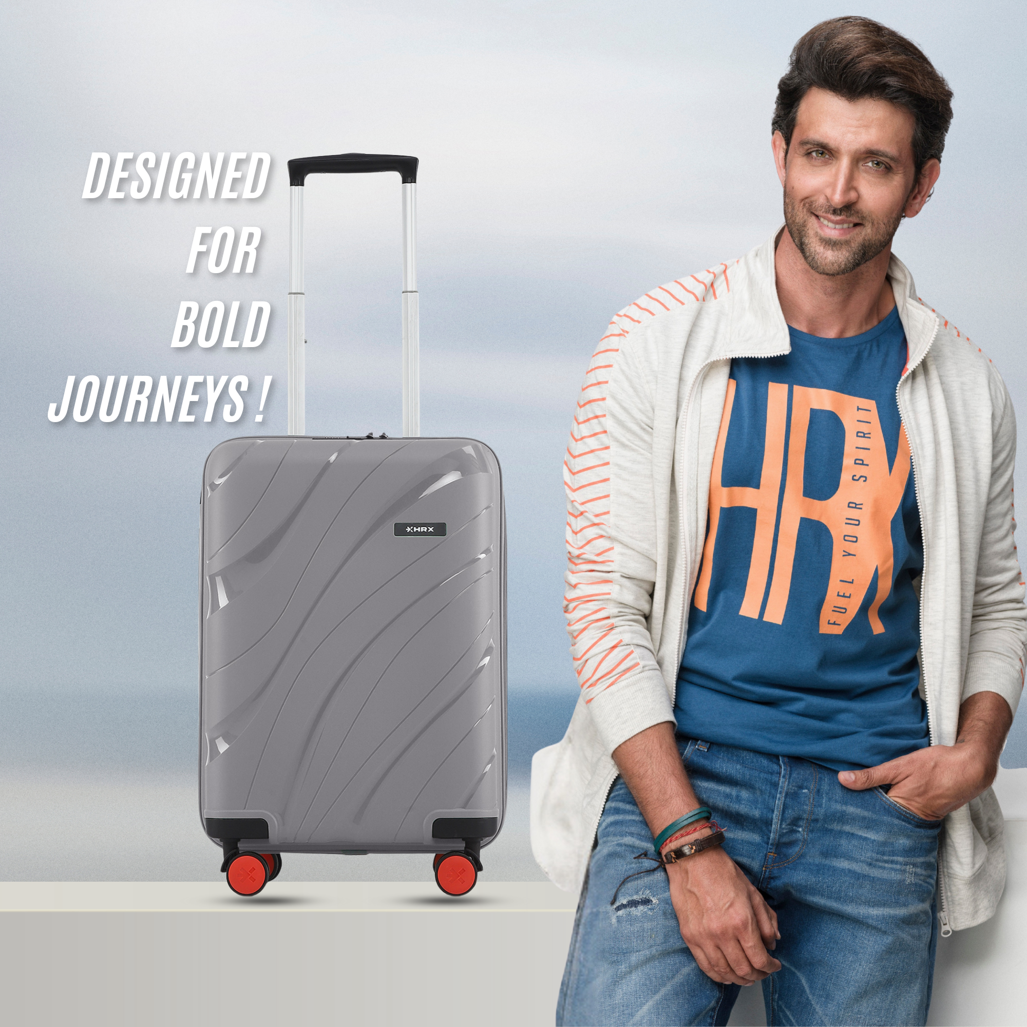 HRX by Hrithik Roshan Small Cabin Suitcase (56 cm) 8 Wheels - Madrid
