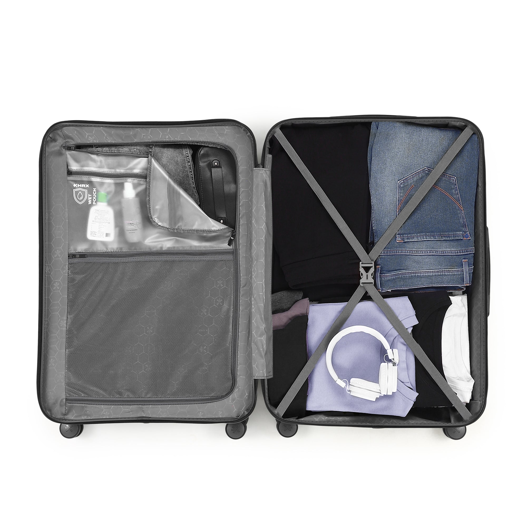 HRX by Hrithik Roshan Hard Body Set of 2 Luggage 8 Wheels - Brute