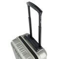 Small cabin suitcase with telescopic handle, olive green hard shell and ridged side panels
