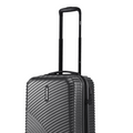 Charcoal gray small cabin suitcase with textured ridged shell and top handle