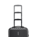 Charcoal grey cabin suitcase with telescopic handles and ribbed hard-shell front
