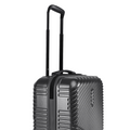 Dark gray small cabin suitcase with side panels and ridged shell