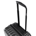 Dark gray small cabin suitcase with extended handle and top carry grip