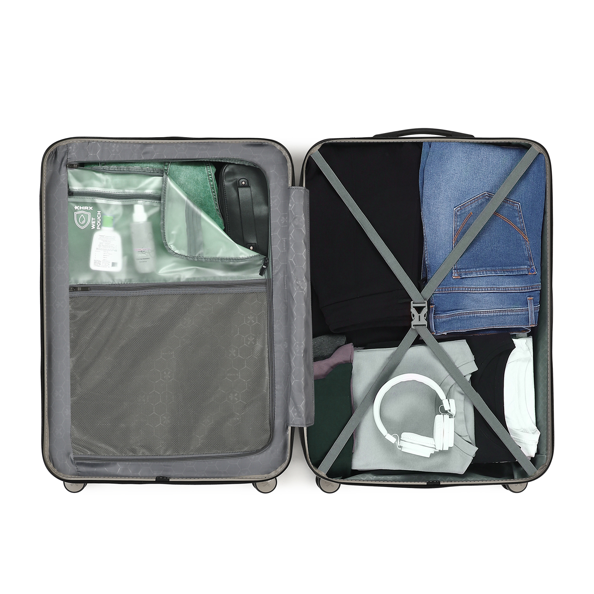 HRX by Hrithik Roshan Hard Body Set of 2 Luggage 8 Wheels - Force