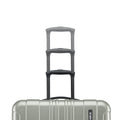 Stacked view of 3 telescopic handles on a hard-shell suitcase with wheels