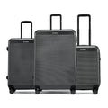 HRX set of three suitcases with telescopic handles and ribbed shells on wheels