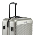 HRX medium check-in suitcase with telescopic handle, ribbed silver shell