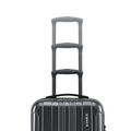 Hard-shell suitcase with extendable handle and four small spinner wheels, charcoal grey.