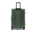 Hard-shell luggage with upright handle and wheels, ribbed shell, dark green