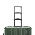 Large check-in suitcase in light gray, three-step telescopic handles on a ridged shell