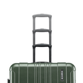 Dark green large check-in suitcase with stacked telescopic handles