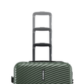 Dark green check-in suitcase with triple telescopic handles