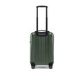 Dark green small cabin suitcase with telescopic handle and front spinner wheels