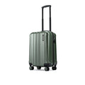 Small cabin suitcase with 8 wheels, dark green, upright front view