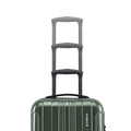 Dark green small cabin suitcase top with three stacked telescopic handles