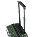 Small cabin suitcase in dark green with telescopic handle and side wheels, 8-wheel design