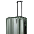 Medium check-in suitcase front with telescoping handle and side latch, dark green