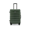 Medium check-in suitcase with telescopic handle, hard-shell green, 8-wheel design.