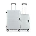 Set of 2 light gray hard-shell suitcases with telescopic handles and spinner wheels