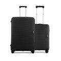 Set of 2 polypropylene wheeled suitcases, black hardshell with telescopic handles