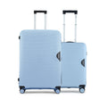 Set of 2 polypropylene wheeled suitcases, light blue hardshell with telescopic handles