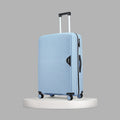 Medium polypropylene hard-shell suitcase, light blue, with 8 spinner wheels and side handle
