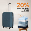 Hard-shell spinner suitcase in teal with telescopic handle and 4 wheels