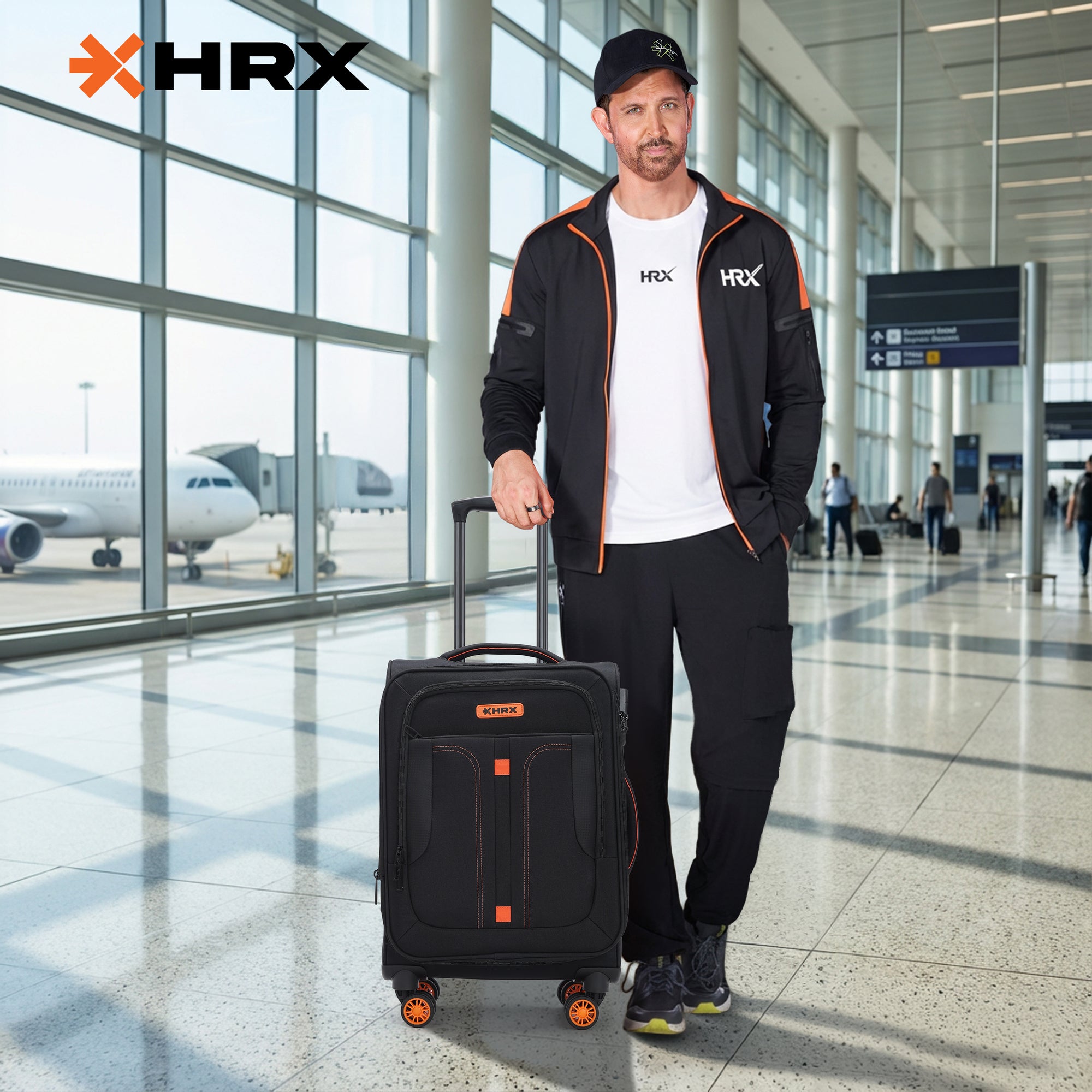 HRX Overdrive Spinner Trolley- Soft Body Luggage