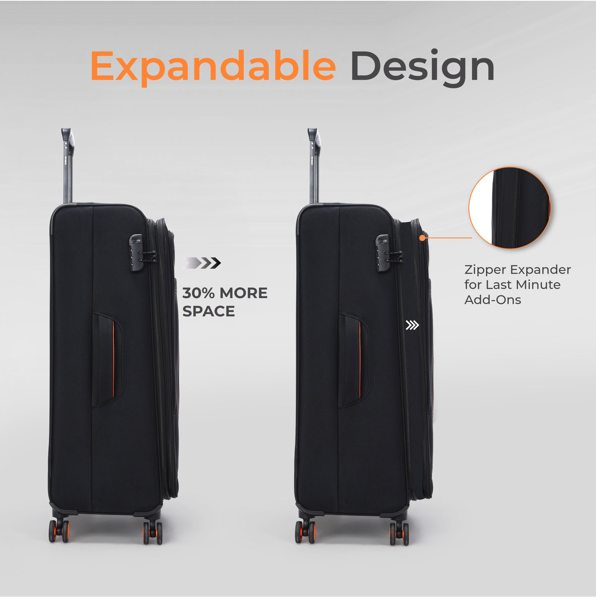 HRX Overdrive Spinner Trolley- Soft Body Luggage