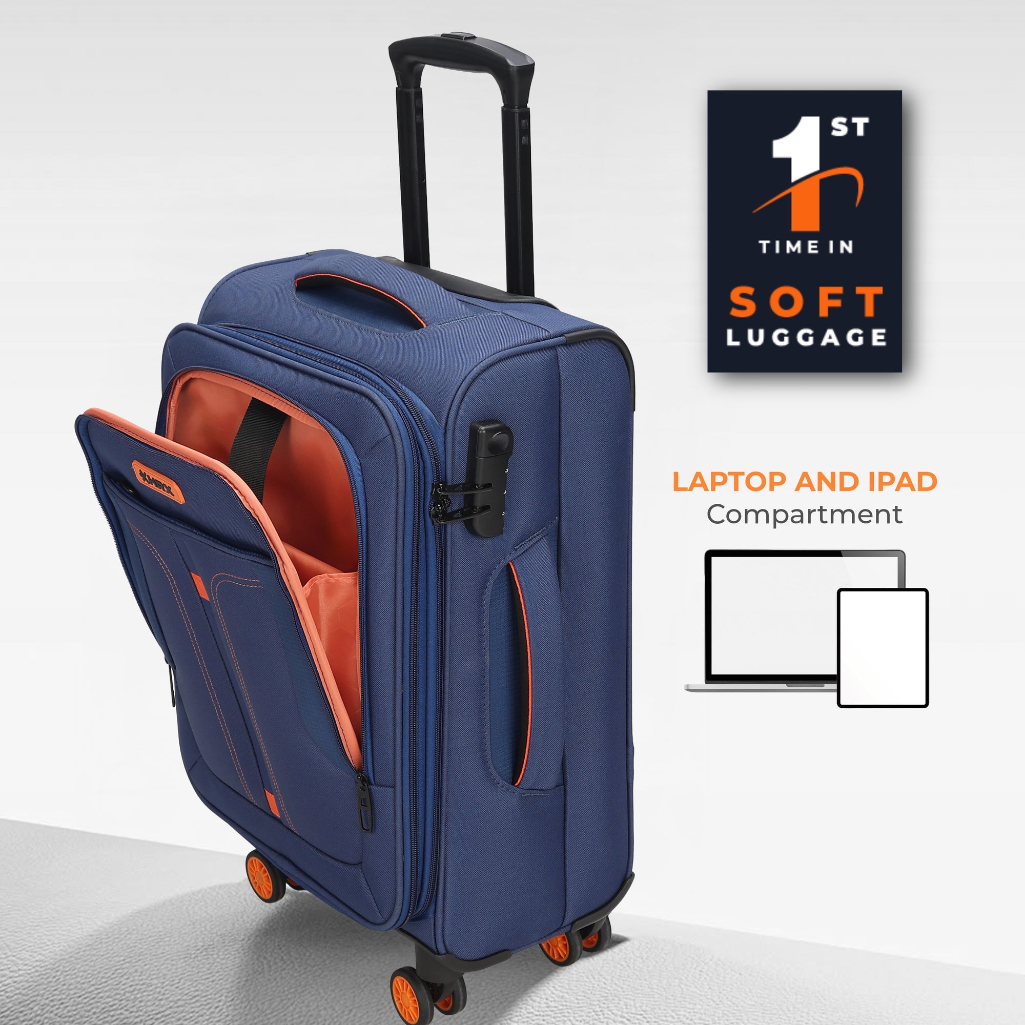 HRX Overdrive Spinner Trolley- Soft Body Luggage