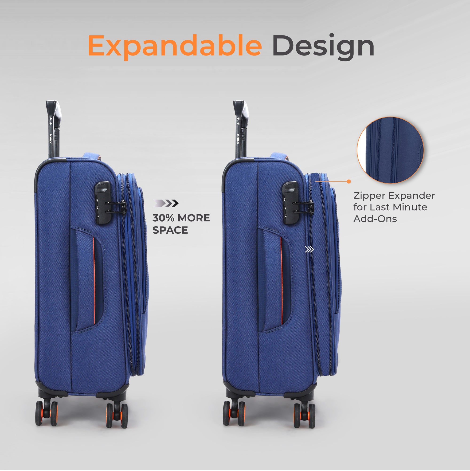 HRX Overdrive Spinner Trolley- Soft Body Luggage