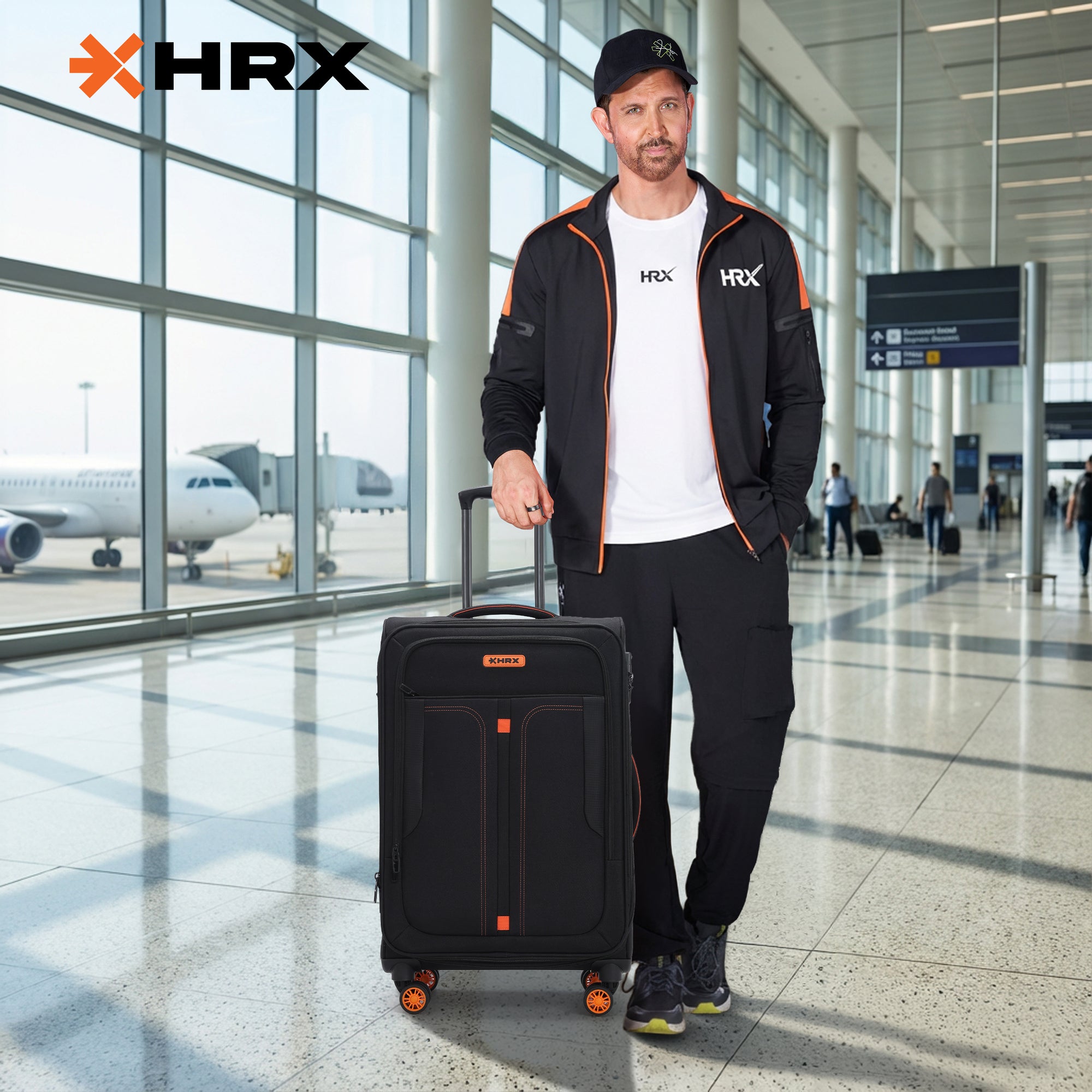 HRX Overdrive Spinner Trolley- Soft Body Luggage