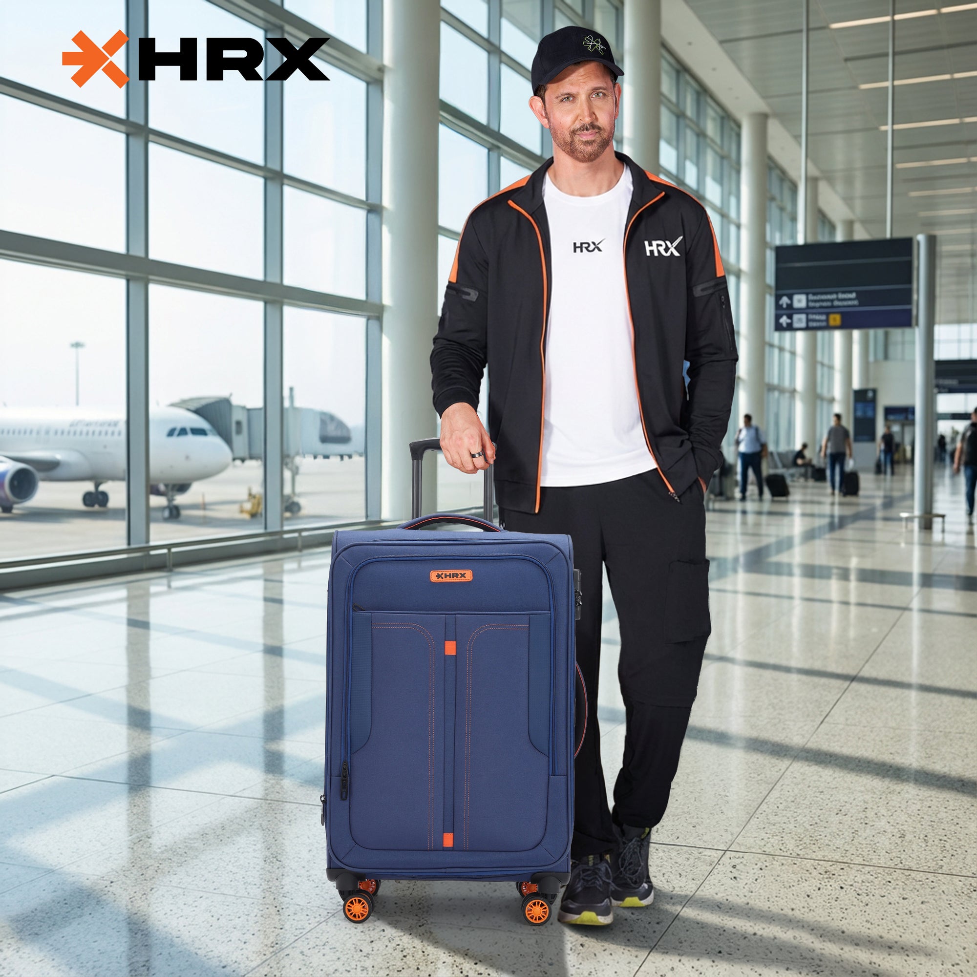 HRX Overdrive Spinner Trolley- Soft Body Luggage