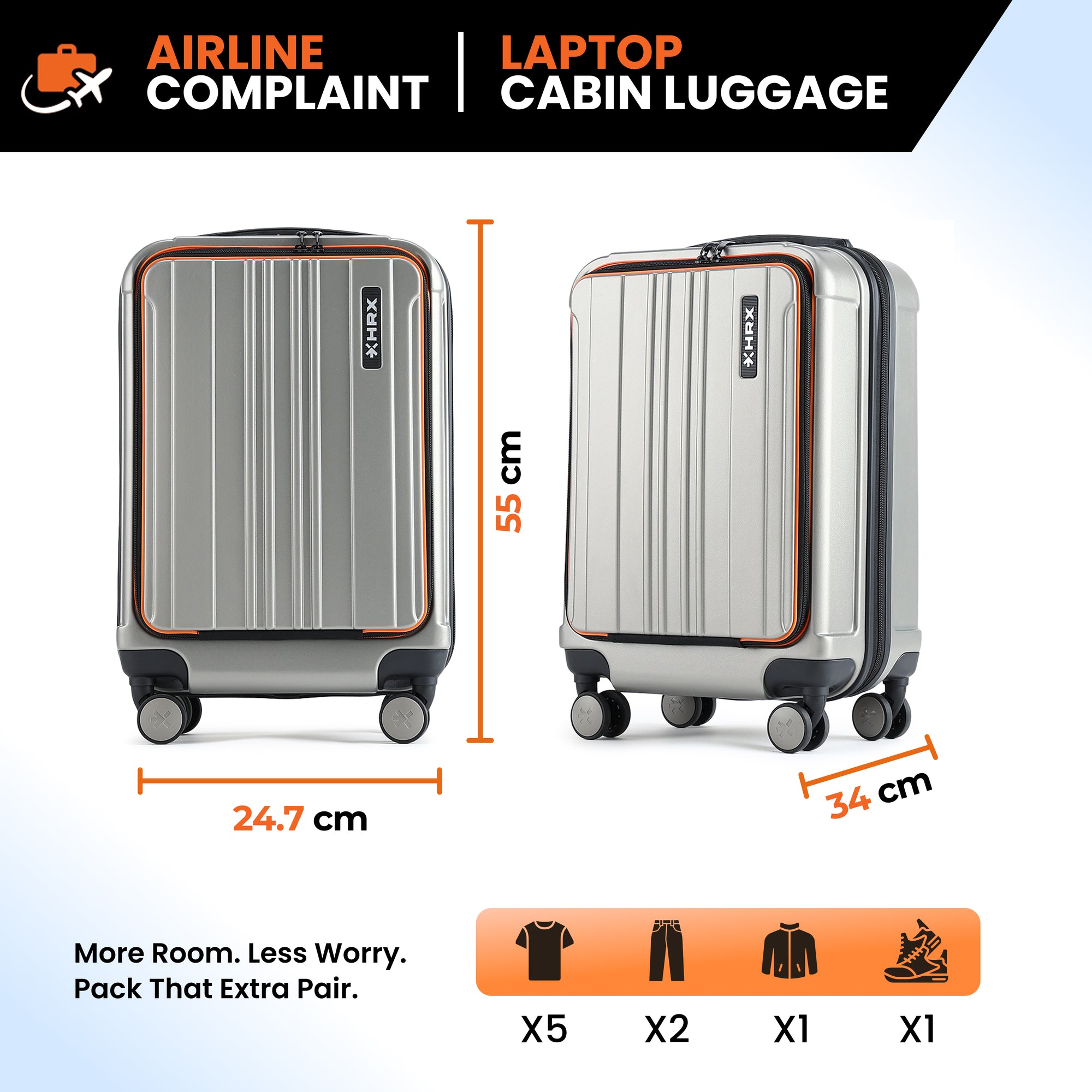 HRX Force Urban Trolley with Laptop Compartment