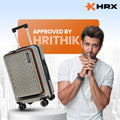 HRX hard-shell trolley suitcase with laptop compartment, front zipper panel, four wheels