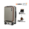 HRX hard-shell trolley suitcase with laptop compartment, patterned front, four wheels