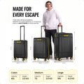 Snitch Blink polycarbonate trolley set of 2 in black with 8 spinner wheels, cabin to large