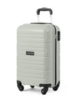 Light grey 4-wheel cabin trolley suitcase with telescopic handle and side lock
