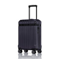 Dark navy polycarbonate cabin trolley with telescopic handle and 8 wheels
