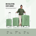 Large green hard-shell suitcase with push-button handle and 8 smooth spinner wheels
