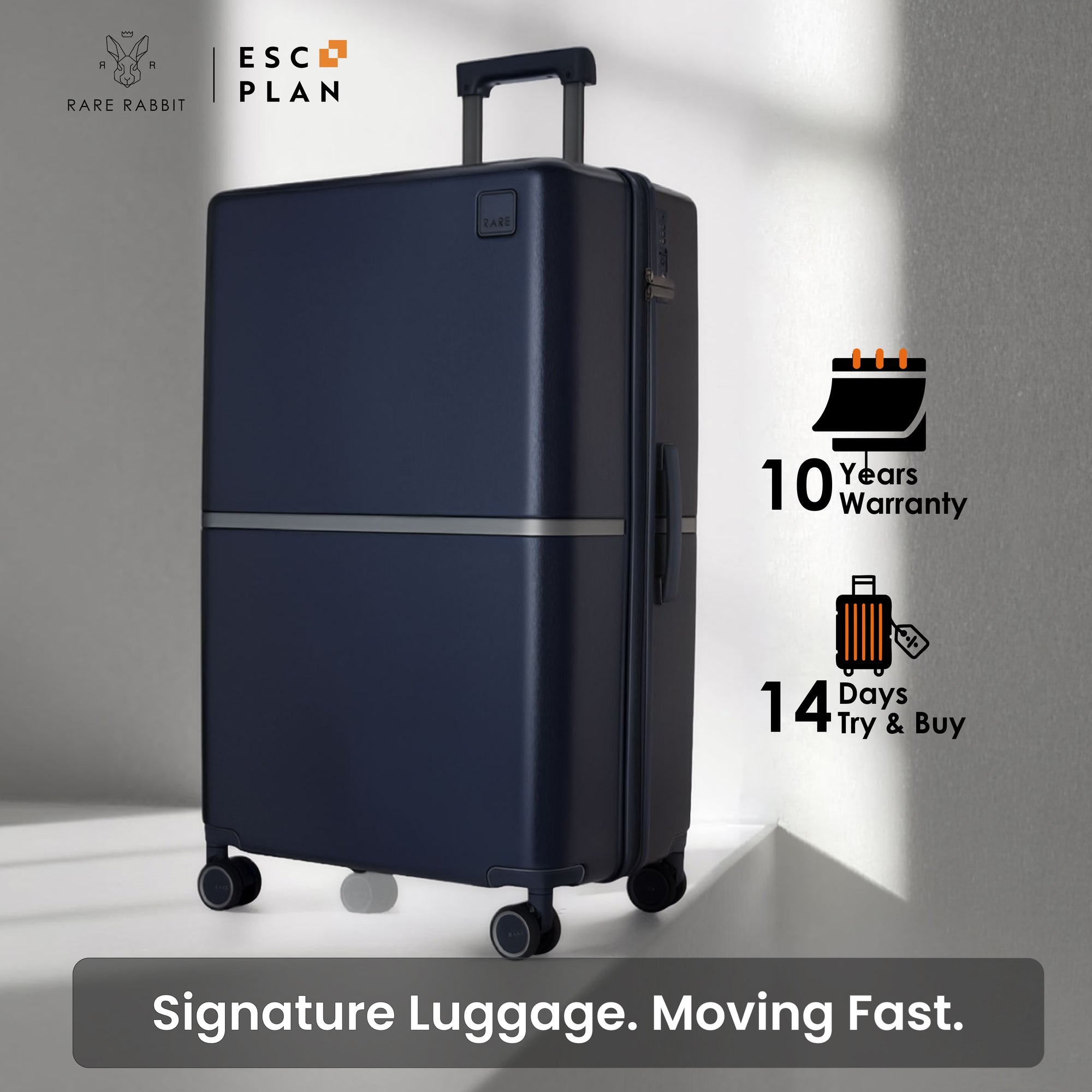 RARE RABBIT Tony Trolley – Hard Shell Polycarbonate Luggage